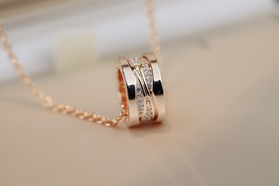 [⭐moonlume]ZERO 1 PINK GOLD DIAMOND NECKLACE