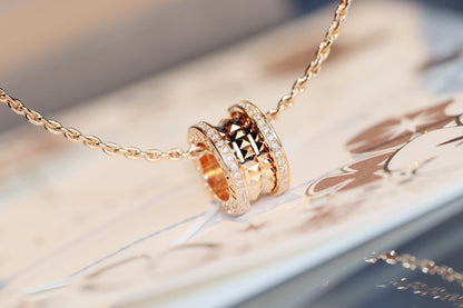 [⭐moonlume]ZERO 1 ROCK PEDANT PINK GOLD NECKLACE