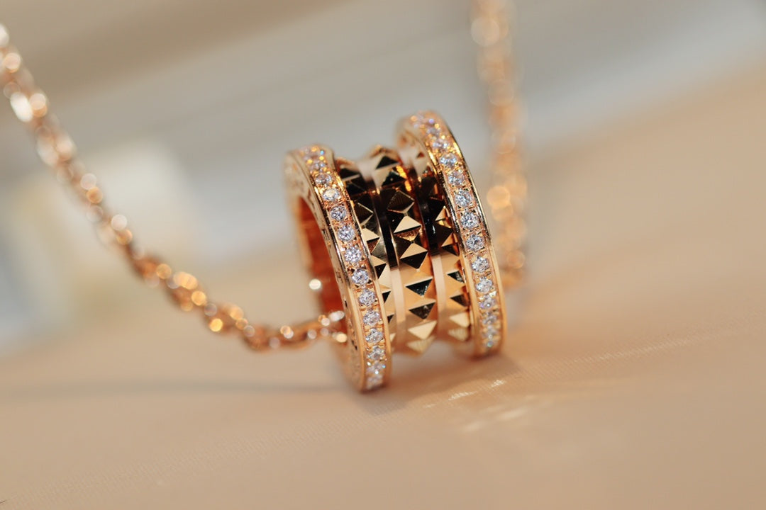 [⭐moonlume]ZERO 1 ROCK PEDANT PINK GOLD NECKLACE