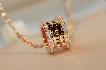 [⭐moonlume]ZERO 1 ROCK PEDANT PINK GOLD NECKLACE