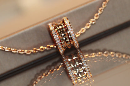 [⭐moonlume]ZERO 1 ROCK PEDANT PINK GOLD NECKLACE