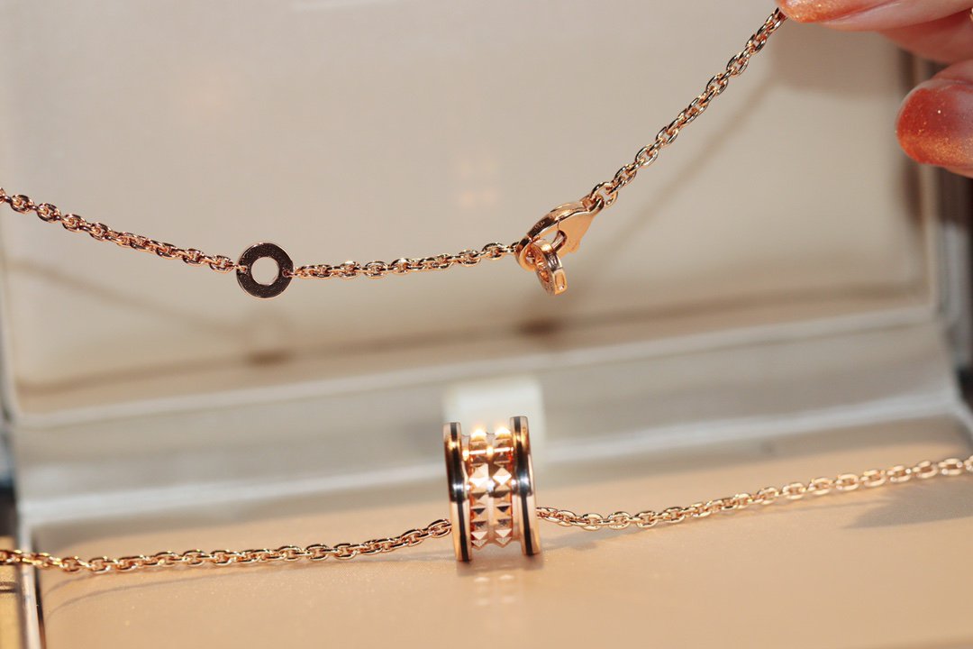 [⭐moonlume]ZERO 1 ROCK PEDANT PINK GOLD BLACK NECKLACE