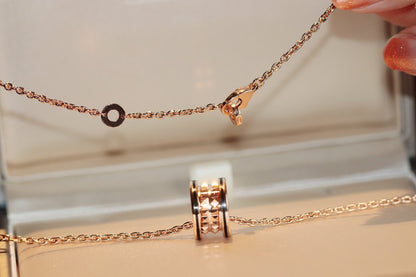 [⭐moonlume]ZERO 1 ROCK PEDANT PINK GOLD BLACK NECKLACE