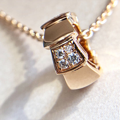 [⭐moonlume]SERPENTI PEDANT DIAMOND PINK GOLD NECKLACE