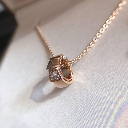 [⭐moonlume]SERPENTI PEDANT DIAMOND PINK GOLD NECKLACE
