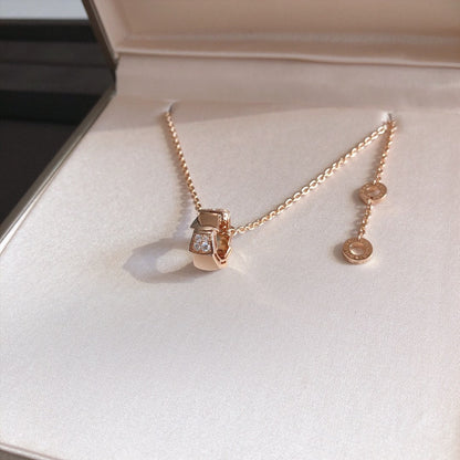 [⭐moonlume]SERPENTI PEDANT DIAMOND PINK GOLD NECKLACE