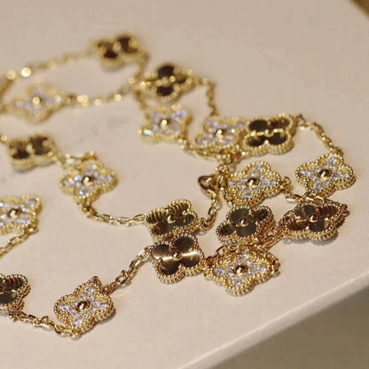 [⭐moonlume]CLOVER 20 MOTIFS LASER DIAMOND NECKLACE