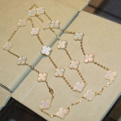 [⭐moonlume]CLOVER 20 MOTIFS WHITE MOP NECKLACE