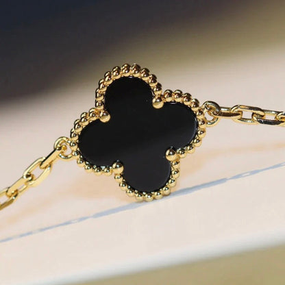 [⭐moonlume]CLOVER 20 MOTIFS ONYX NECKLACE