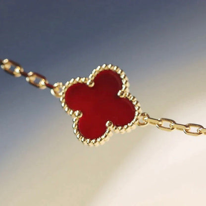 [⭐moonlume]CLOVER 20 MOTIFS CARNELIAN NECKLACE