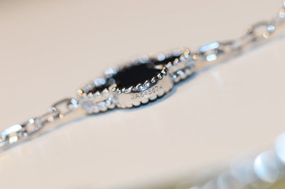 [⭐moonlume]CLOVER 20 MOTIFS ONYX DIAMOND SILVER