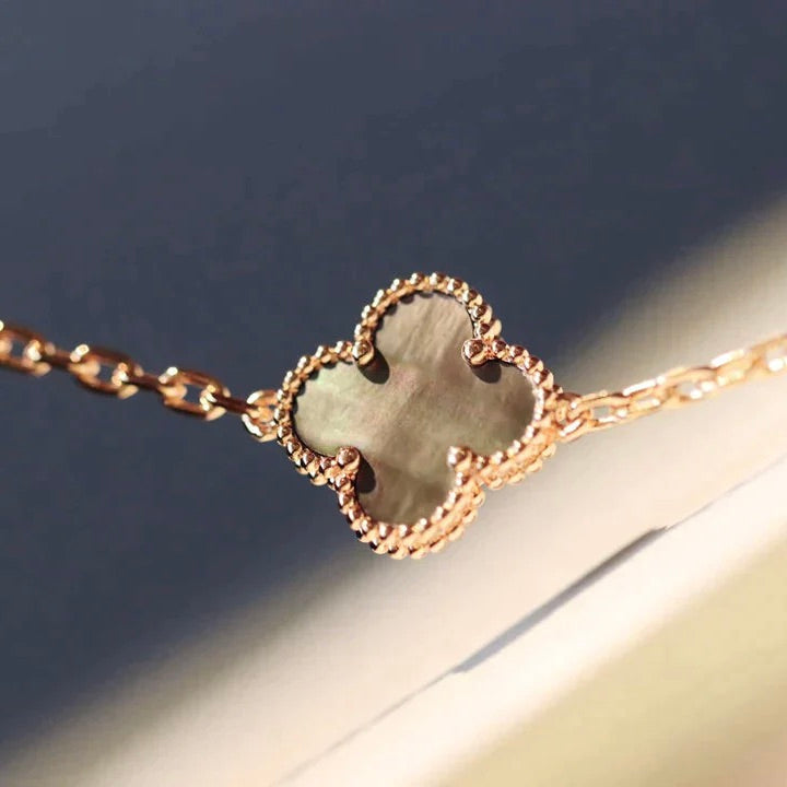 [⭐moonlume]CLOVER 20 MOTIFS DARK MOP DIAMOND  NECKLACE
