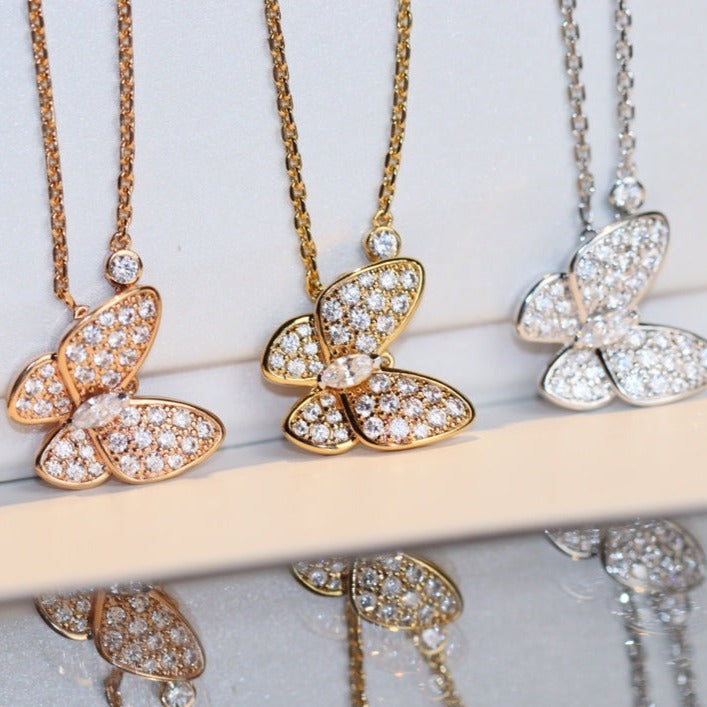 [⭐moonlume]BUTTERFLY DIAMOND NECKLACE