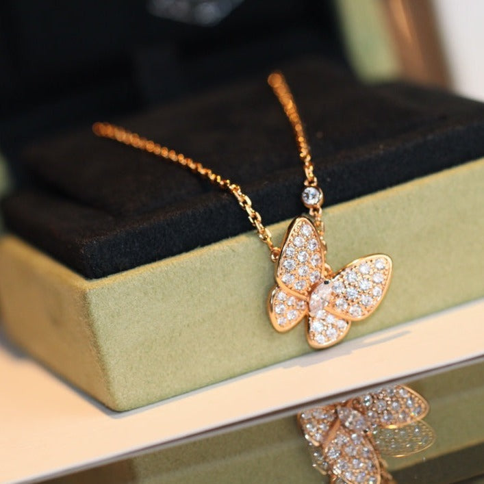 [⭐moonlume]BUTTERFLY DIAMOND NECKLACE