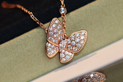 [⭐moonlume]BUTTERFLY DIAMOND NECKLACE