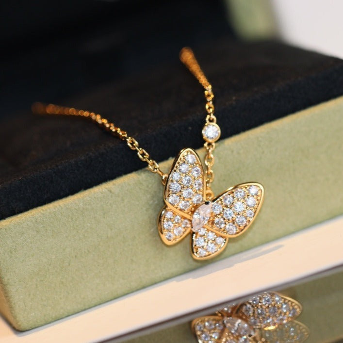 [⭐moonlume]BUTTERFLY DIAMOND NECKLACE