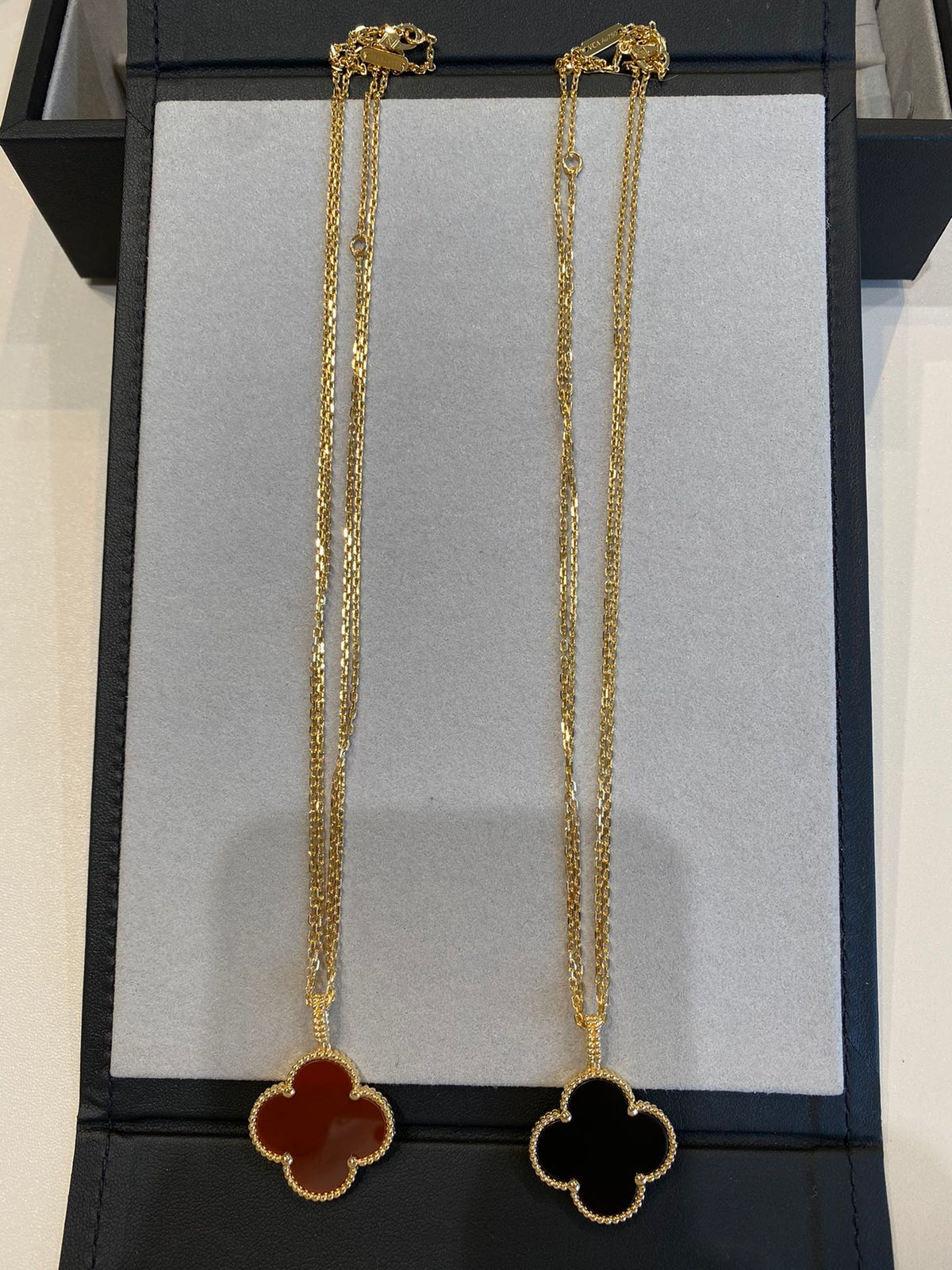 [⭐moonlume]CLOVER 25MM NECKLACE GOLD CARNELIAN