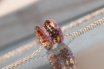 [⭐moonlume]ZERO 1 ROCK PINK GOLD PINK DIAMOND NECKLACE
