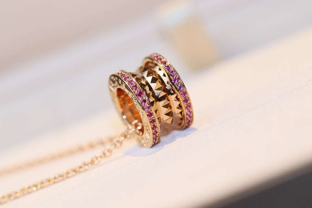 [⭐moonlume]ZERO 1 ROCK PINK GOLD PINK DIAMOND NECKLACE