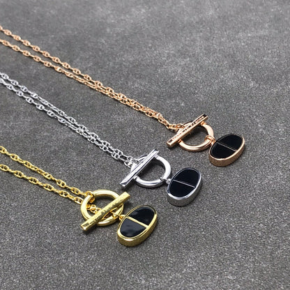 [⭐moonlume]CHAINE VERSO BLACK CERAMIC  NECKLACE