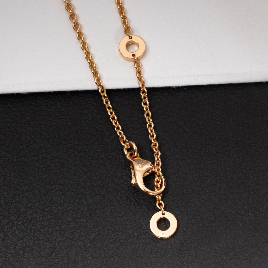 [⭐moonlume]ZERO 1 WHITE CERAMIC PINK GOLD DIAMOND NECKLACE