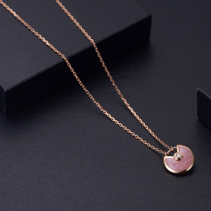 [⭐moonlume]AMULETTE ROSE GOLD PINK MOP NECKLACE