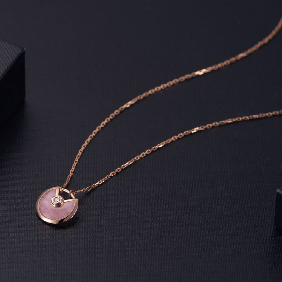 [⭐moonlume]AMULETTE ROSE GOLD PINK MOP NECKLACE