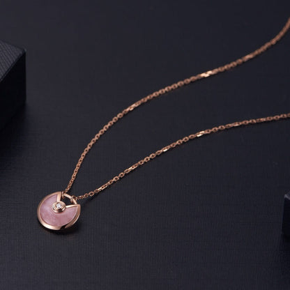 [⭐moonlume]AMULETTE ROSE GOLD PINK MOP NECKLACE