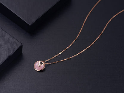 [⭐moonlume]AMULETTE ROSE GOLD PINK MOP NECKLACE