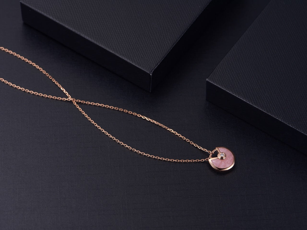 [⭐moonlume]AMULETTE ROSE GOLD PINK MOP NECKLACE