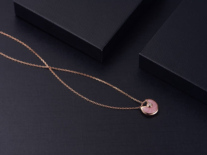 [⭐moonlume]AMULETTE ROSE GOLD PINK MOP NECKLACE