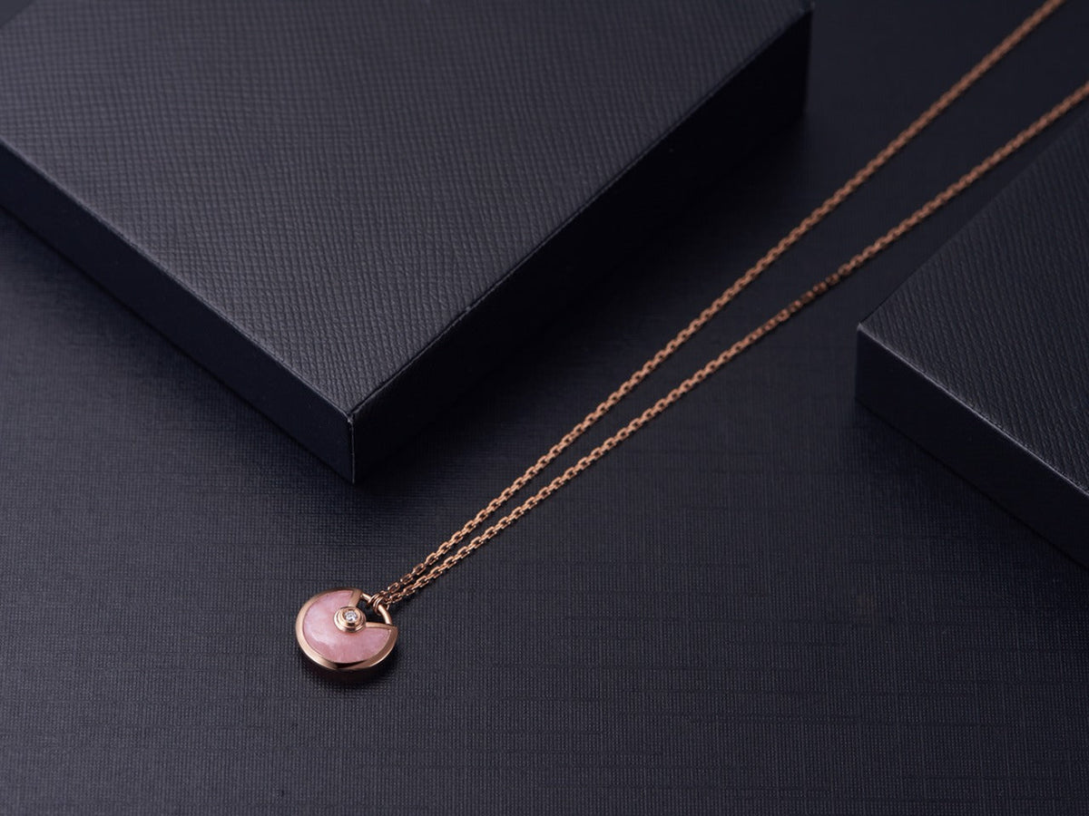 [⭐moonlume]AMULETTE ROSE GOLD PINK MOP NECKLACE