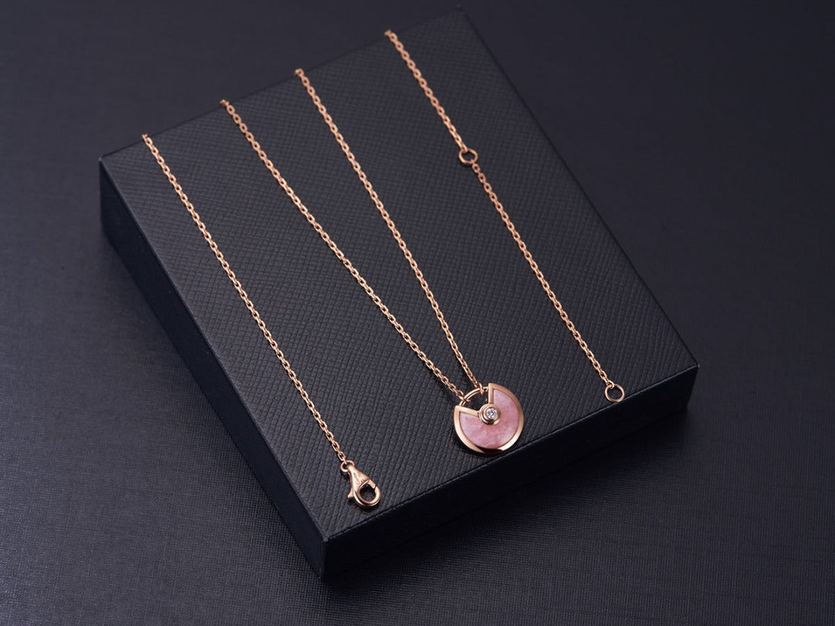 [⭐moonlume]AMULETTE ROSE GOLD PINK MOP NECKLACE