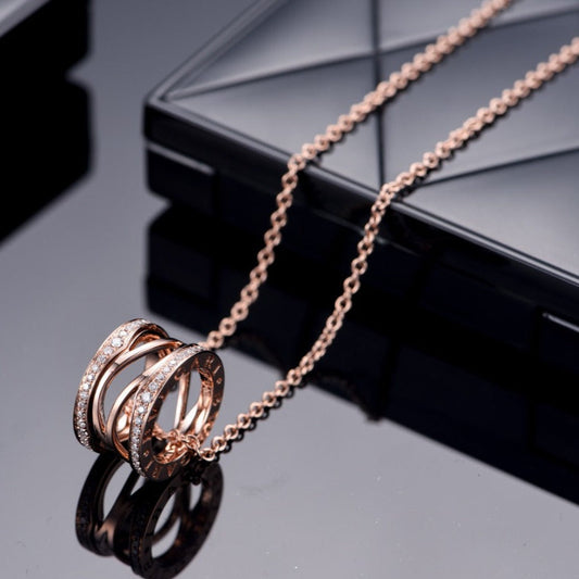 [⭐moonlume]ZERO 1 PINK GOLD DIAMOND OPEN NECKLACE