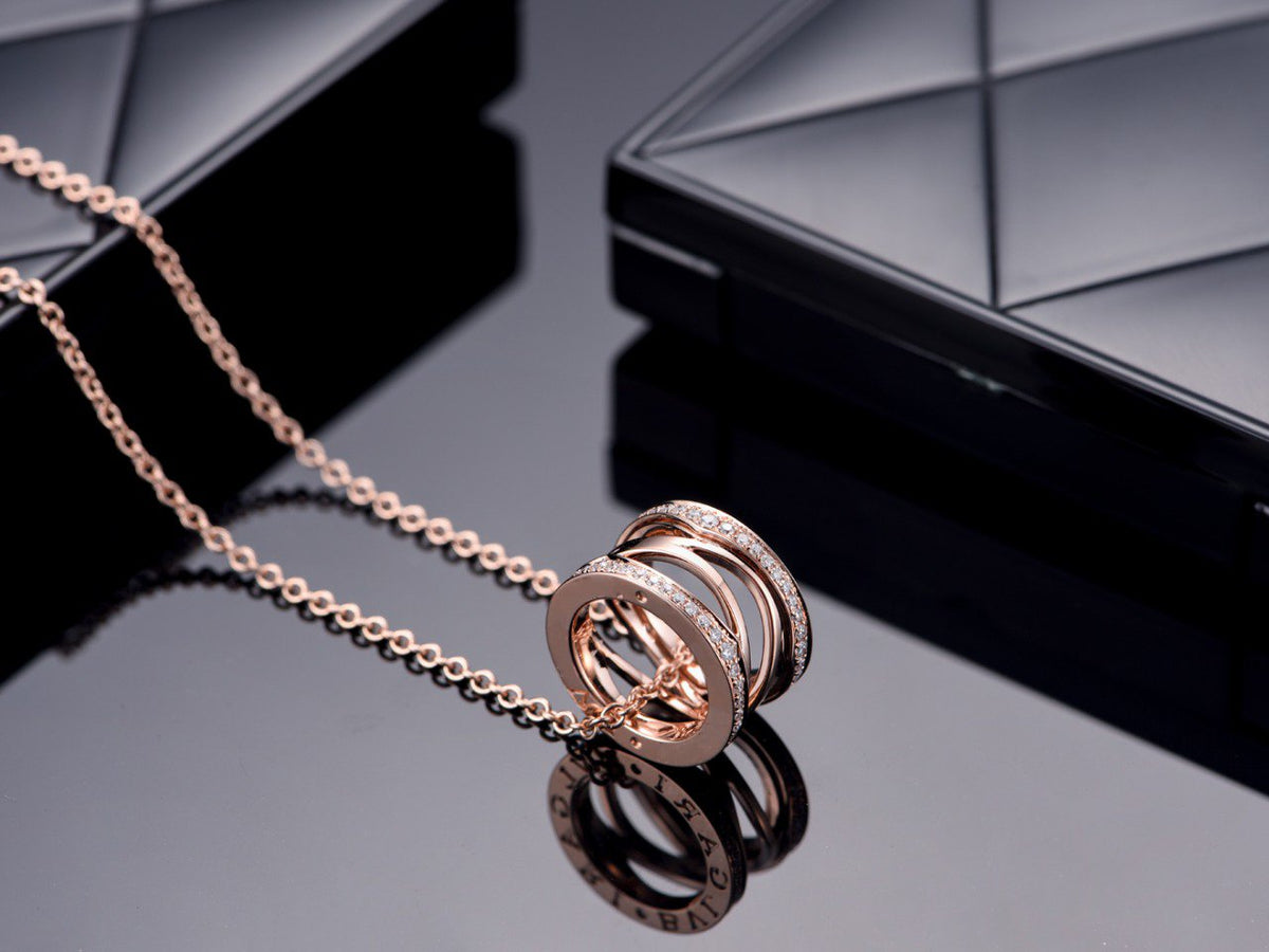 [⭐moonlume]ZERO 1 PINK GOLD DIAMOND OPEN NECKLACE