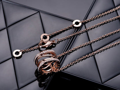 [⭐moonlume]ZERO 1 PINK GOLD DIAMOND OPEN NECKLACE