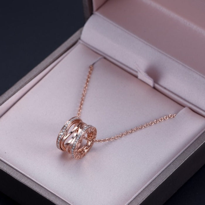 [⭐moonlume]ZERO 1 PINK GOLD DIAMOND OPEN NECKLACE