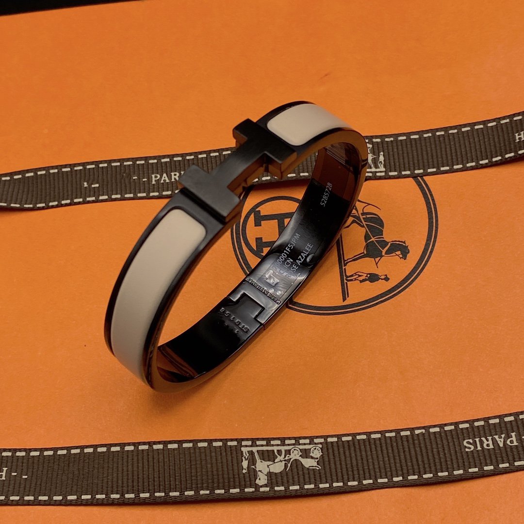 [⭐moonlume]H BRACELET 12MM BLACK BEIGE CERAMIC