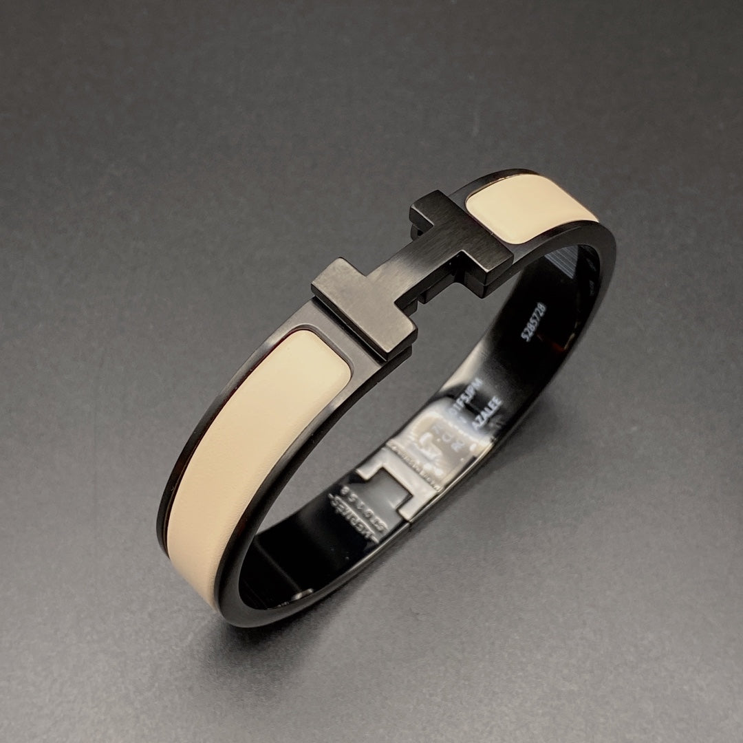 [⭐moonlume]H BRACELET 12MM BLACK BEIGE CERAMIC