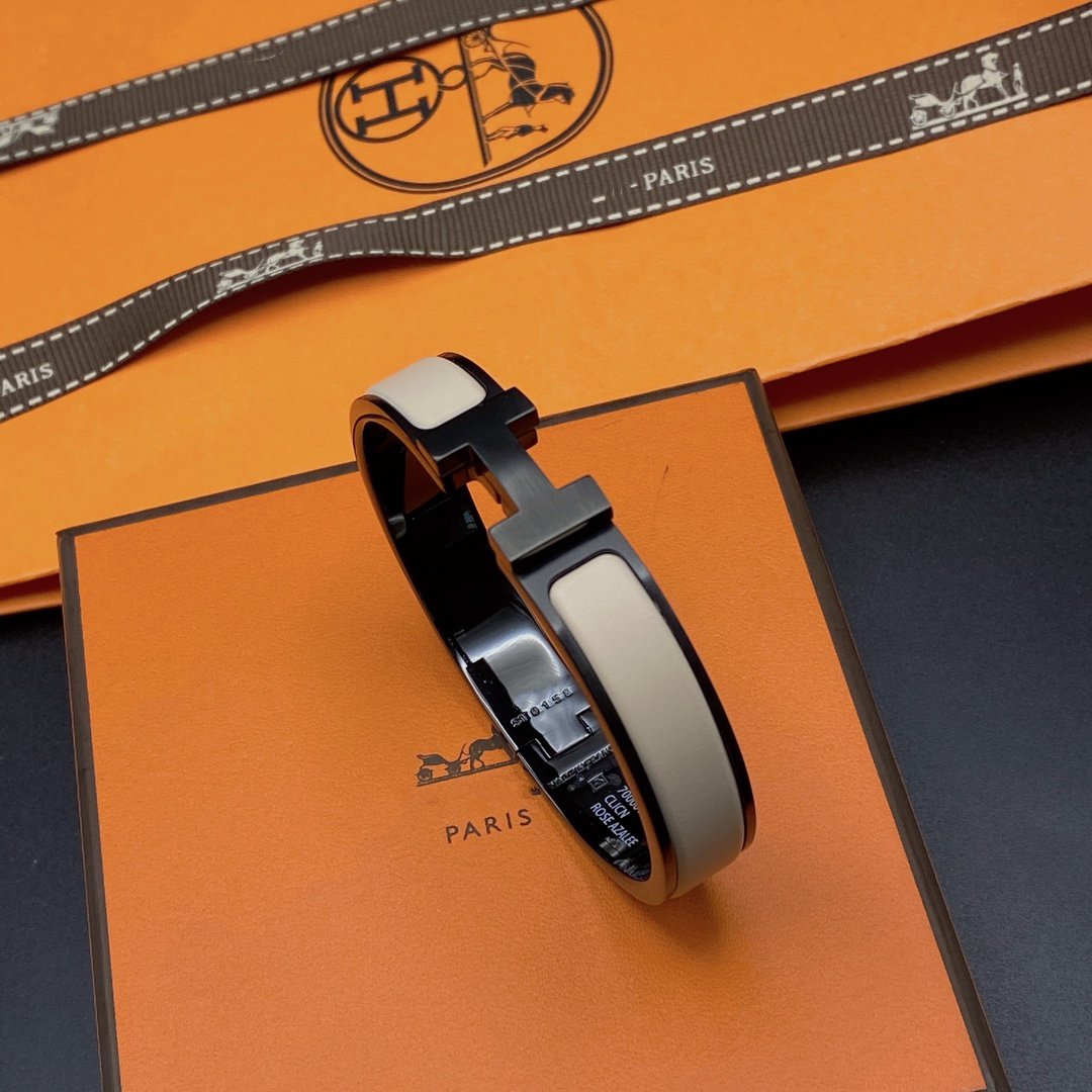 [⭐moonlume]H BRACELET 12MM BLACK BEIGE CERAMIC