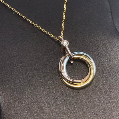 [⭐moonlume]TRINITY SILVER GOLD PINK GOLD NECKLACE