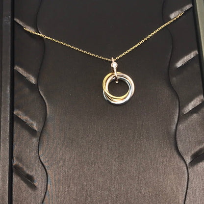 [⭐moonlume]TRINITY SILVER GOLD PINK GOLD NECKLACE