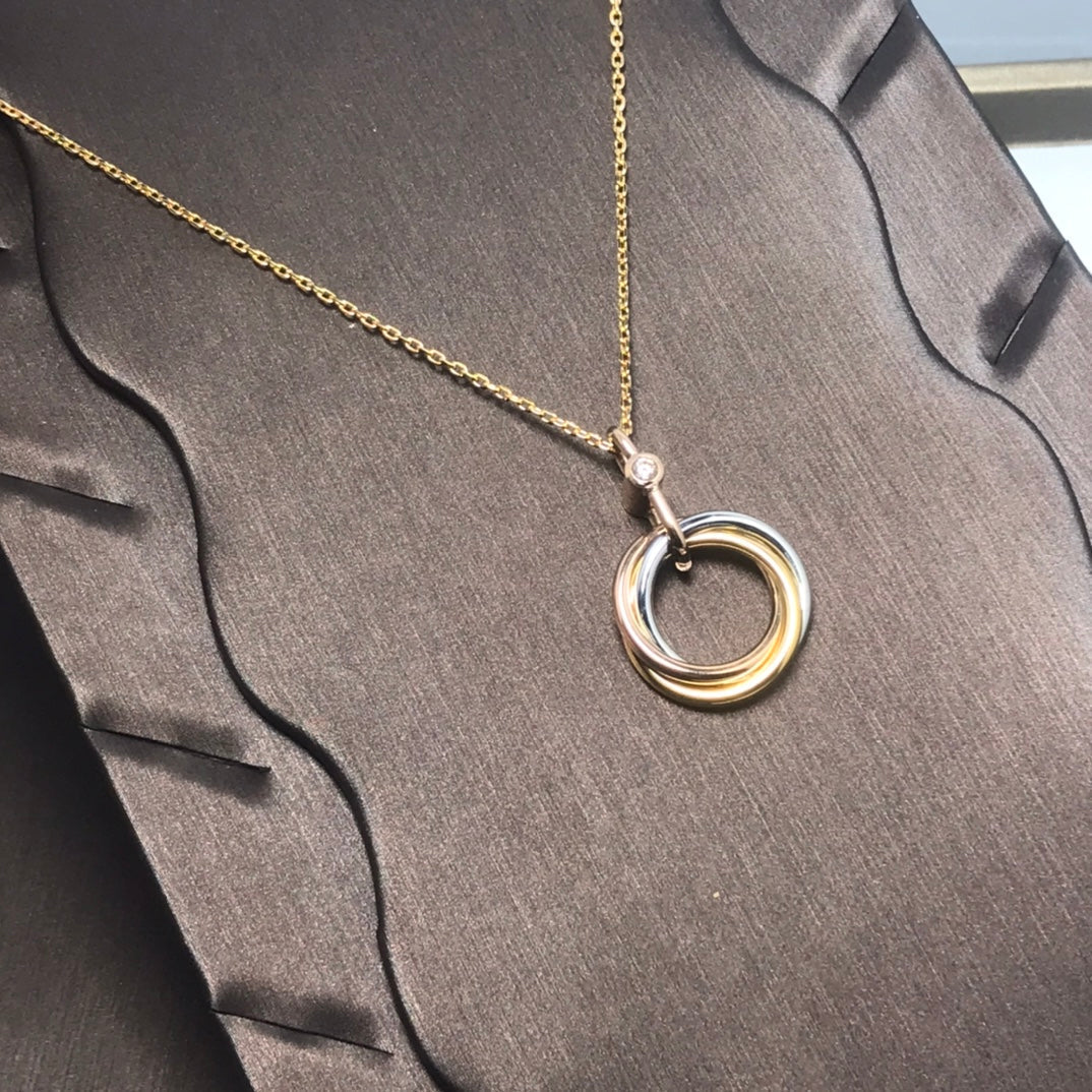 [⭐moonlume]TRINITY SILVER GOLD PINK GOLD NECKLACE