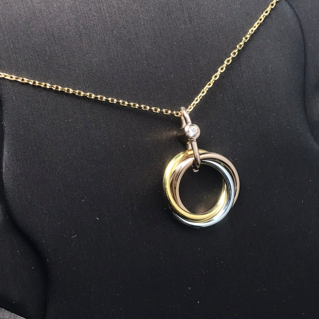[⭐moonlume]TRINITY SILVER GOLD PINK GOLD NECKLACE