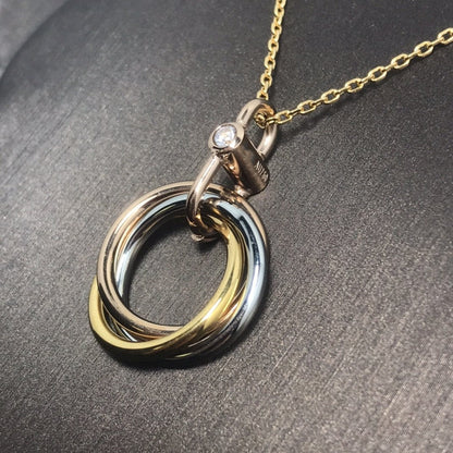 [⭐moonlume]TRINITY SILVER GOLD PINK GOLD NECKLACE