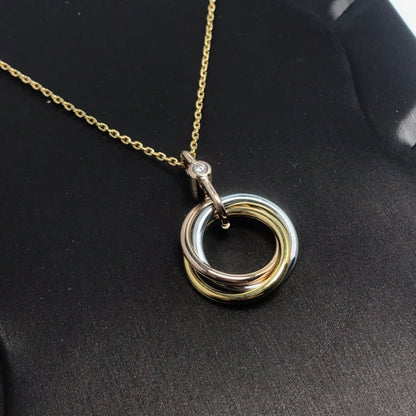 [⭐moonlume]TRINITY SILVER GOLD PINK GOLD NECKLACE