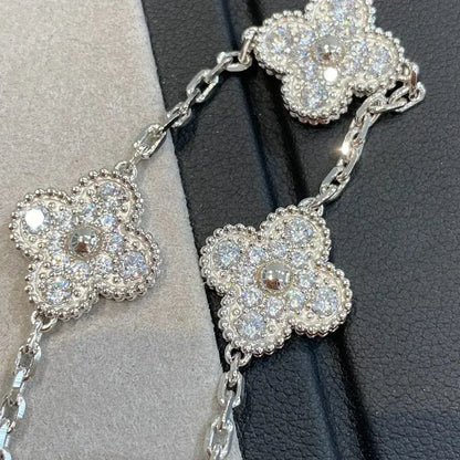 [⭐moonlume] CLOVER 5 MOTIF FULL DIAMOND BRACELET COLLECTION