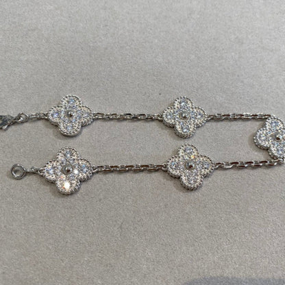 [⭐moonlume] CLOVER 5 MOTIF FULL DIAMOND BRACELET COLLECTION