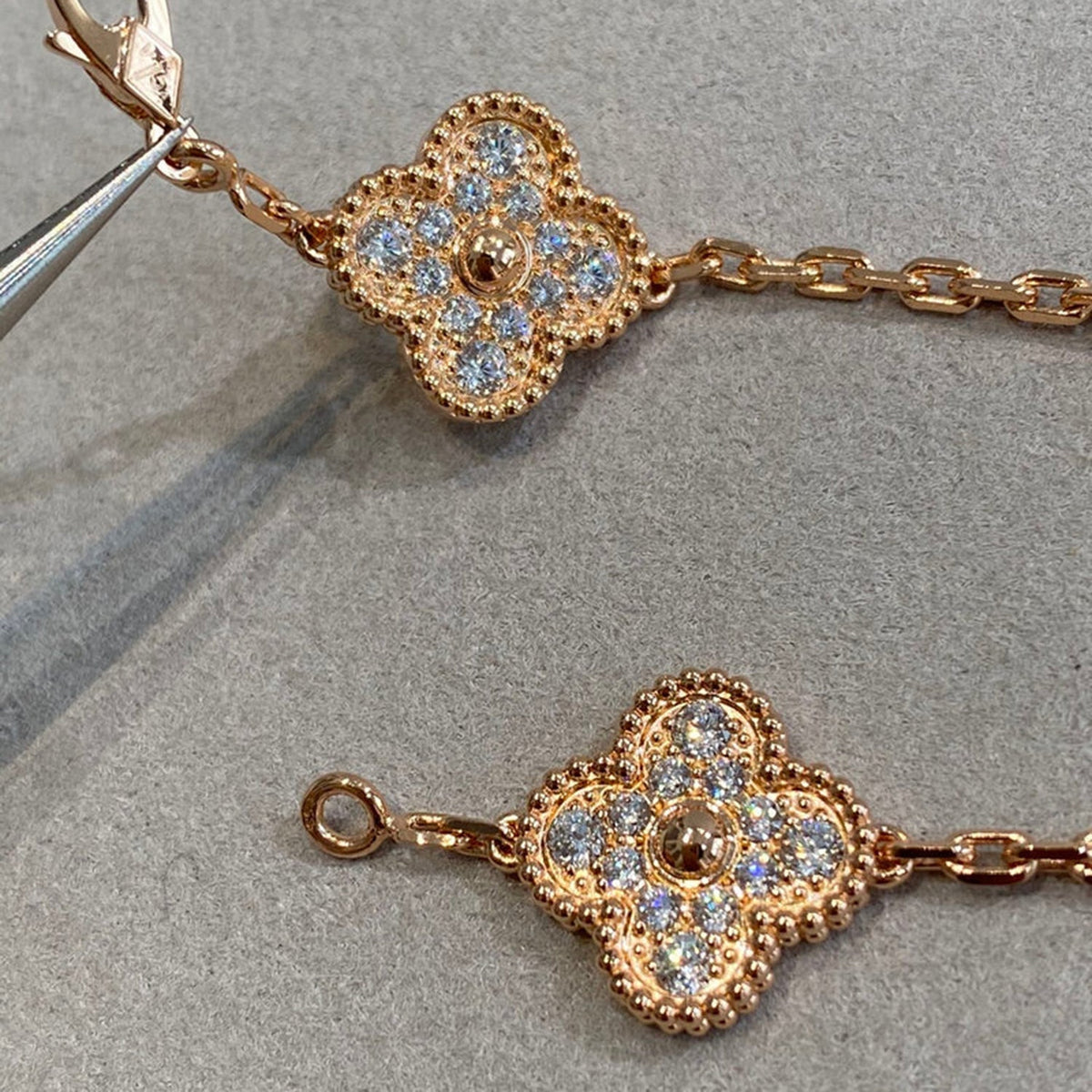 [⭐moonlume] CLOVER 5 MOTIF FULL DIAMOND BRACELET COLLECTION