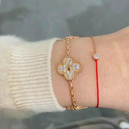 [⭐moonlume] CLOVER 5 MOTIF FULL DIAMOND BRACELET COLLECTION